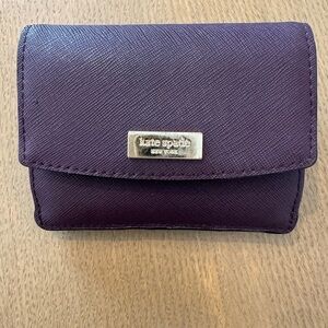 Kate Spade Deep Purple Wallet with Key Ring Classic Normcore